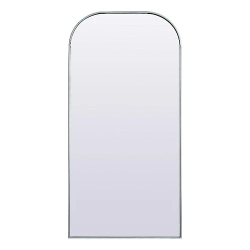 Elegant Decor Blaire 32x66" Arch Modern Wood/Iron Full Length Mirror in Silver - Picture 1 of 8