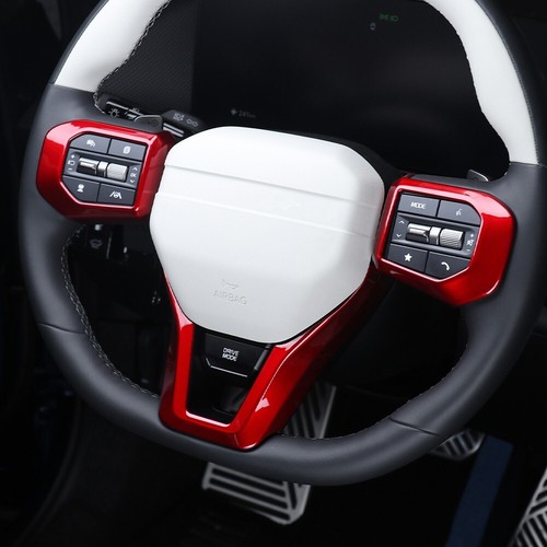 Gloss Red Interior Steering Wheel Frame Trim Cover for Kia K4 GT Accessories - Picture 3 of 5