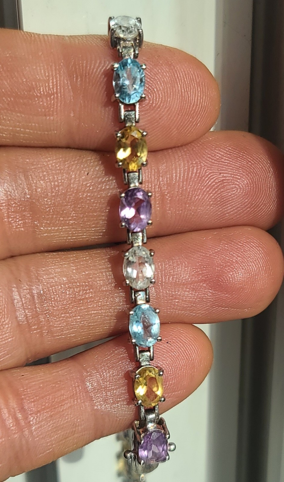 Sterling 925 Solid Silver Natural White Sapphire/… - image 8