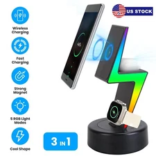 For iPhone Apple Watch 3 In 1 Charger Magsafe Wireless Charging Station Dock