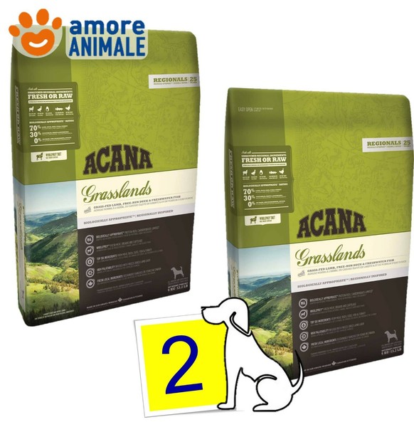 2 SäCke Acana Hund Regional Grasland Ab 11.4 KG Kroketten X Hund Hunde Adult-image