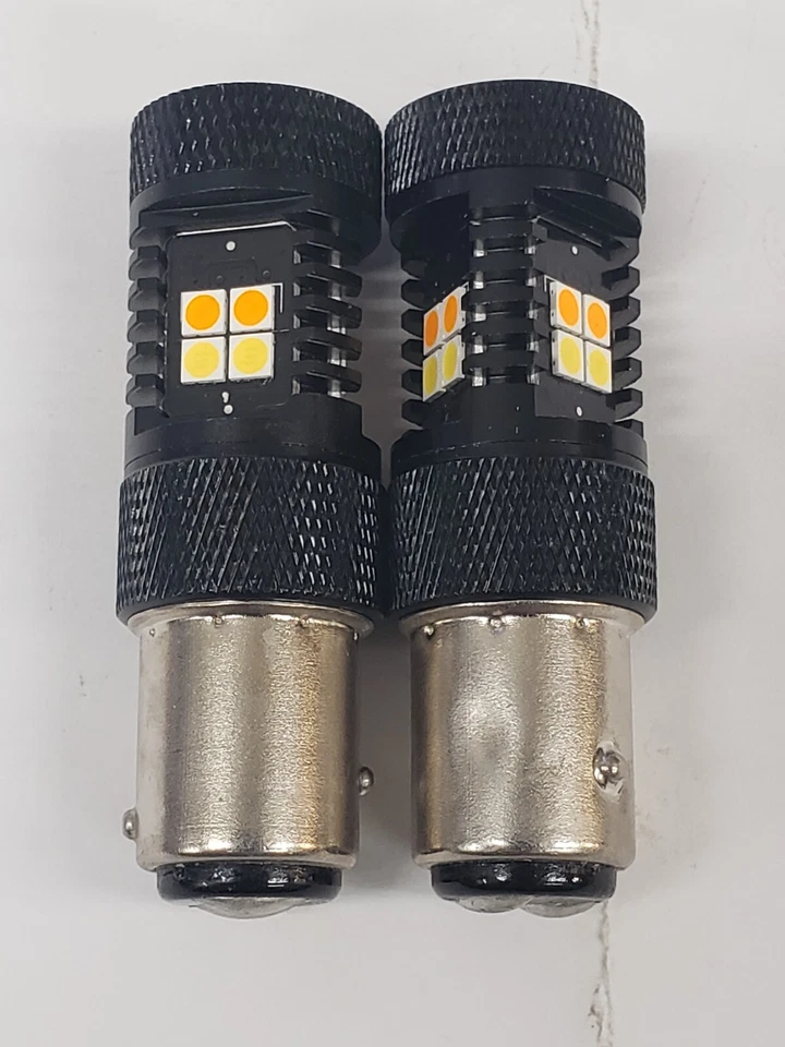 JDM ASTAR 2x 1157 Ámbar Blanco Doble Color Interruptor LED Señal de Giro Bombillas Foto 2 de 4