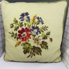 Vtg Needlepoint Floral Design  Velour Backing...Super Nice 