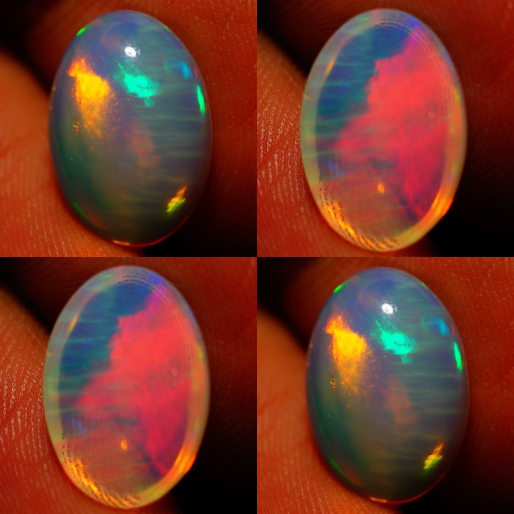 Opale D'Éthiopie Naturelle - Cabochon De 1,27 Carats - Multicolore - Neuf Avec étiquette