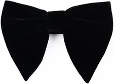 Black Velvet Bow Tie Men Pre-Tied Satin Formal Tuxedo Oversized Big Bowtie