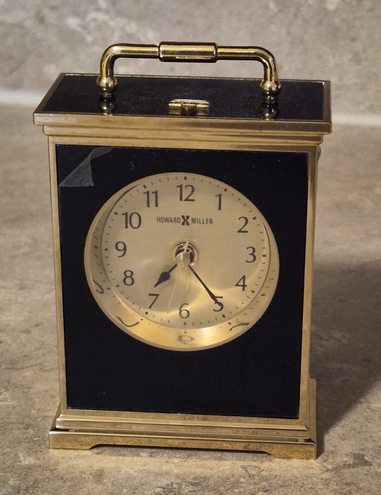 Howard Miller Midnight Arc 621-242 Black/Gold Table Alarm Clock Works