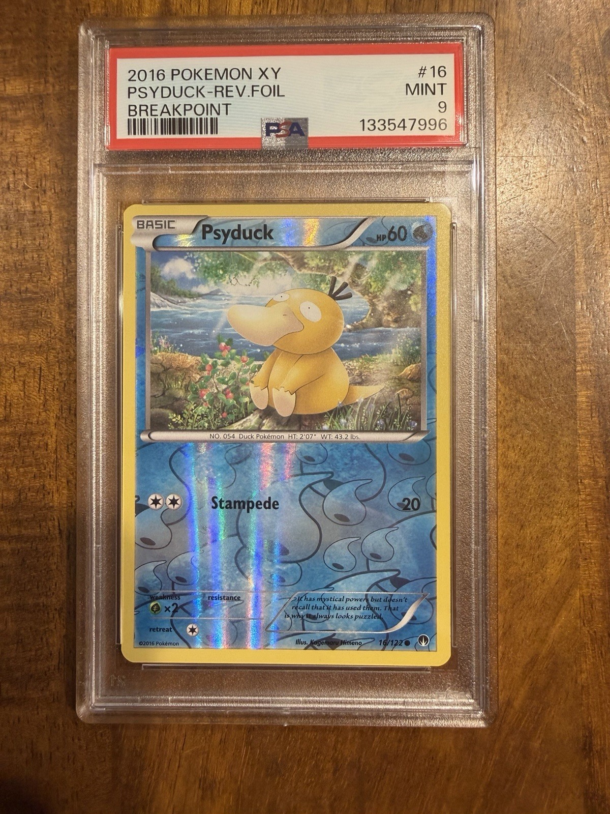 Low Pop PSA 9 Psyduck Reverse Holo XY Breakpoint 16/122 Pokémon