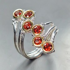 Handmade ring Natural Garnet Ring 925 Sterling Silver Size 7 /R451113
