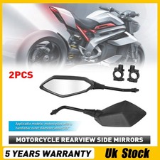 1 Pair 8mm 10mm Black Motorcycle Wing Side Mirrors Anti Glare Motorbike Rearview