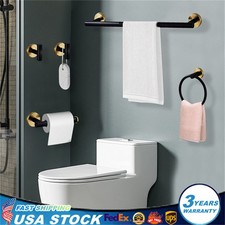 5 Piece Bathroom Bath Hardware Accessories Set Towel Bar Kit Stainless Steel New