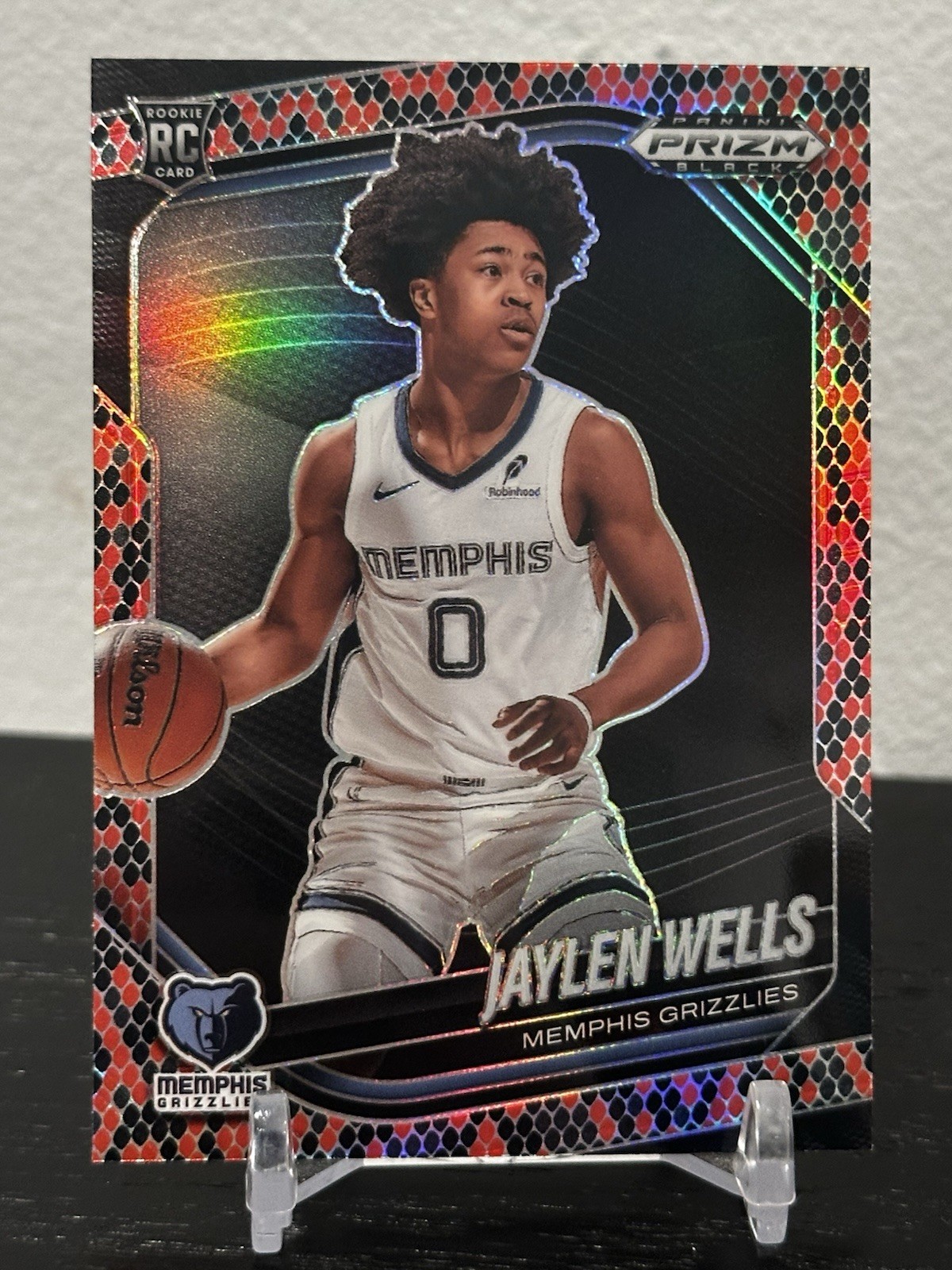 2024-25 Panini Prizm Black Jaylen Wells Snakeskin SSP (RC) #34 Grizzlies