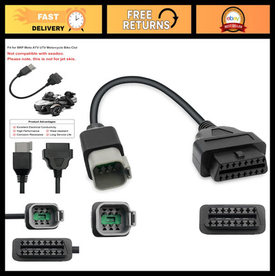 6 Pin to 16 Pin OBD2 Diagnostic Cable Adapter for Motorcycle, ATV, UTV - CAN Too