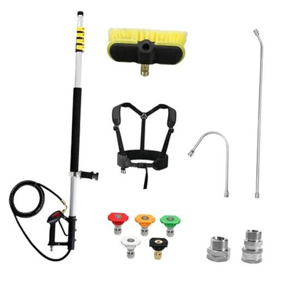 #ad #ad 24FT Telescoping Pressure Washer Extension Wand with Brush HeadPower Washer $141.76