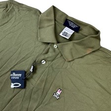 NEW Psycho Bunny Men's Short Sleeve Pima Cotton Polo Shirt Olive Green   Large