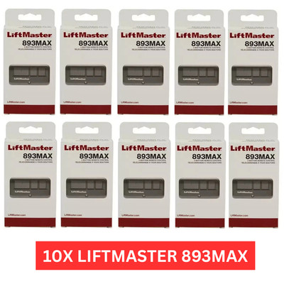 10 PACK LiftMaster 893MAX 3 Button Visor Remote Control Garage Door Opener