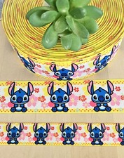 7/8 1.5" 1 YD Stitch Grosgrain Ribbon Lilo Stitch Character Ribbon