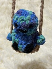 Handmade Crochet Baby Hummingbird Chick On Swing