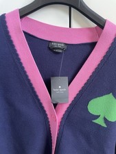 BNWT Kate Spade Cardigan Size M RRP £350 Navy blue Scallop Sleeve