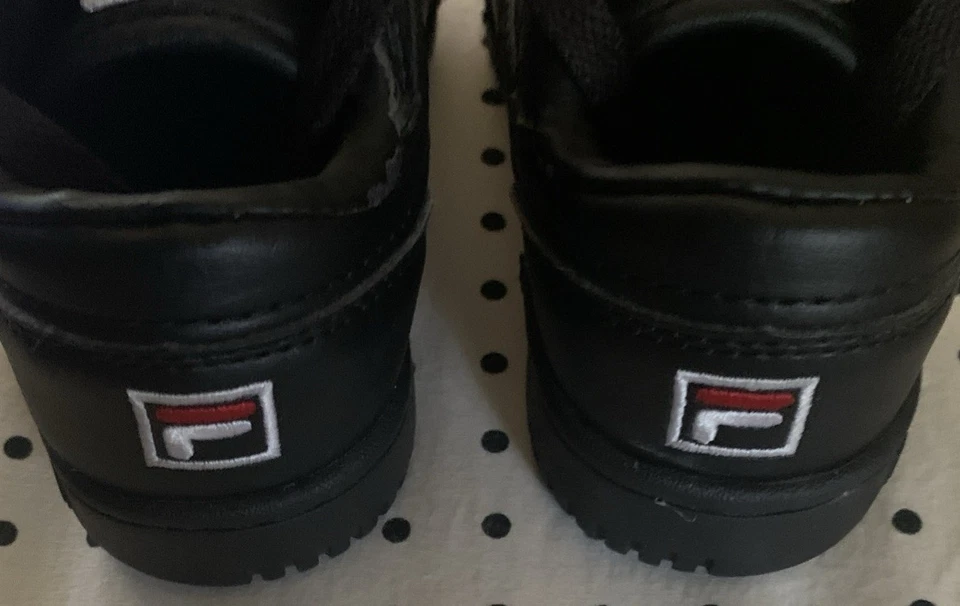 Fila Original Fitness Black Red White Toddler Baby Size 6 C - Image 4 of 4