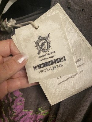 マグノリア NWT Magnolia Pearl Tiger Face Viggo Long sleeve Gray tee shirt