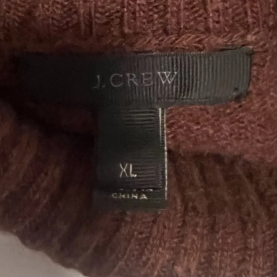 J.Crew Women’s Wool Blend Turtleneck Sweater XL Rust Brown Hi/Lo Preppy Winter - Image 3 of 4