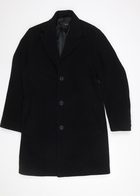 Thomas Nash Herren Mantel schwarz Wollmischung Größe S klassischer Winterstil