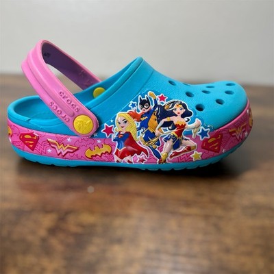 Crocs Superhero Clogs 10 Girls DC Comics Fun Lab Wonder Woman C10 Kids Slip On