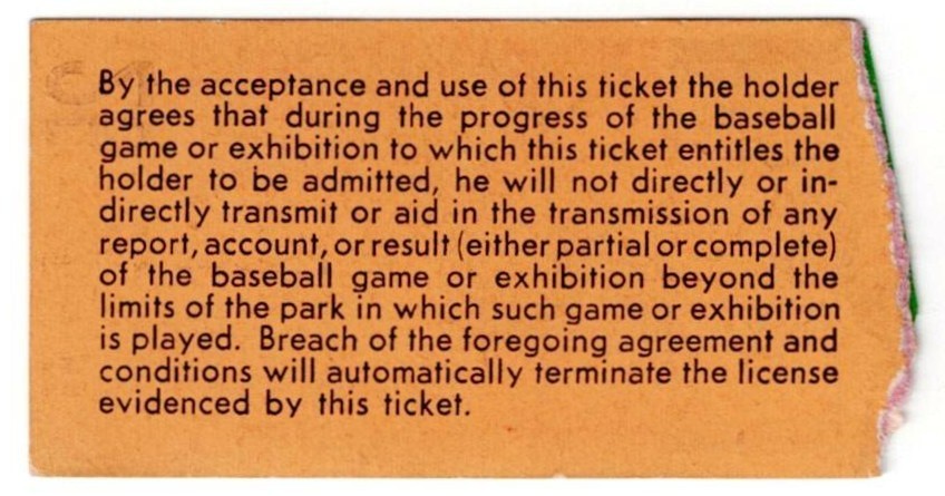 1941 DiMaggio Passes Keeler Ticket Stub (PSA A