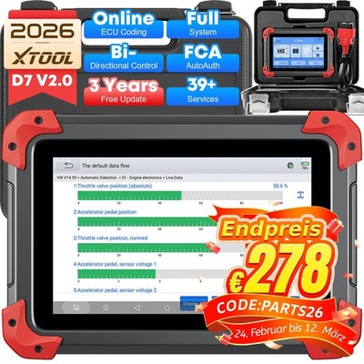 XTOOL D7 V2.0 OBD2 Diagnosegerät Bidirektionaler KFZ Auslesegerät ECU Coding NEU