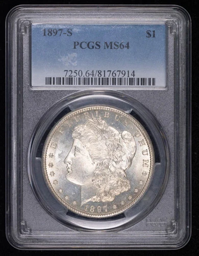 1897 S Morgan Silver Dollar PCGS MS-64