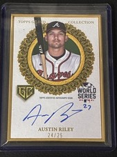 2025 TOPPS GILDED AUSTIN RILEY WORLD SERIES AUTO ON CARD AUTOGRAPH #24/25 BRAVES