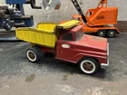 Tonka Toys Dump Truck 1960's Pressed Steel Red, Yellow 13190 vintage