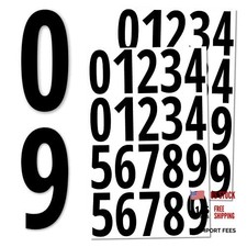 200 Pieces, 3" - Number Stickers, Waterproof Vinyl Stick On 3 inches Black