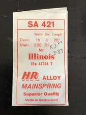 HR Mainspring SA421 for 16s Illinois Factory No. 47334 - Alloy
