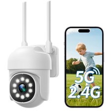 Outdoor Security Camera Wireless Cameras for Home Security, 2K 360  View Pan/...