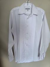 Linea Uomo Men's White Pleated Tuxedo Dress Shirt 14.5 32/33 Formal Wedding Tux