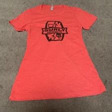 Surly Brewing Co Women's Slim-Fit T-Shirt Small S Red Crew Neck Tee