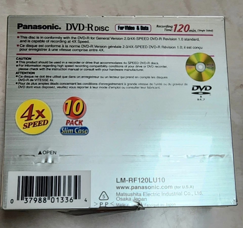 New 10 Pack Panasonic DVD-R slim case 120 min 4 x speed New Fuji 25 Pack DVD-R  - Image 3 of 4