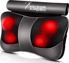 Viktor Jurgen Shiatsu Massager Pillow with Heat for Neck, Back & Shoulders