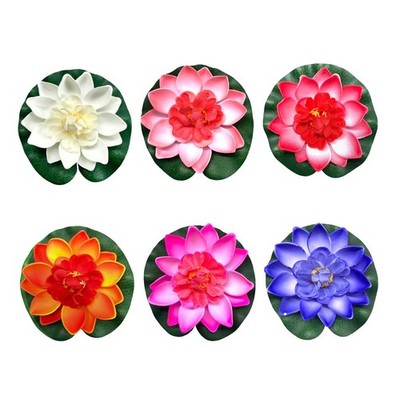 UUYYEO 6 Pcs Large Floating Lotus Flowers - Faux diameter 10cm, Multi Color 