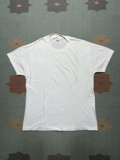 Vintage blank white t shirt jockey soft cotton worn single stitch USA made large