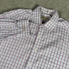 Tommy Bahama Men s Purple Check Long Sleeve Button Down Dress Shirt Sz 17 34-35