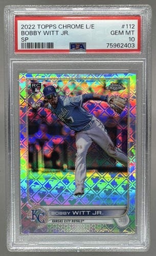 75962403 Bobby Witt Jr 2022 Topps Chrome Logofractor #112 Rookie RC SP PSA 10