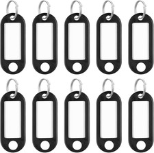10 Pieces Key Tags 2 Inch Soft Plastic Key Chain Tags with Blank Paper Labels Cl