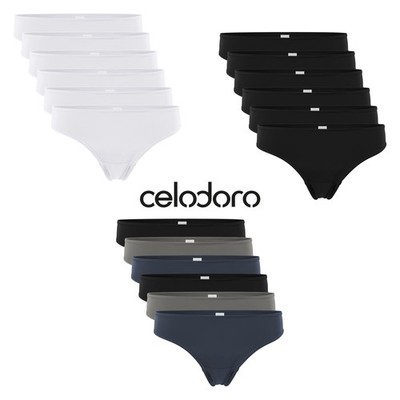Celodoro Damen String Tanga (6er Pack) Mini-Slips aus Quick Dry-Fasern
