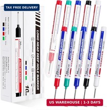 10 PCS Long Head Deep Hole Marker Pens, 20 MM Long Nib Marker for Metal, Multi-p