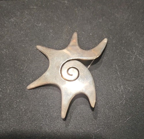 STERLING SILVER TAXCO STAR FISH BROOCH ANTONIO REINA SIGNED
