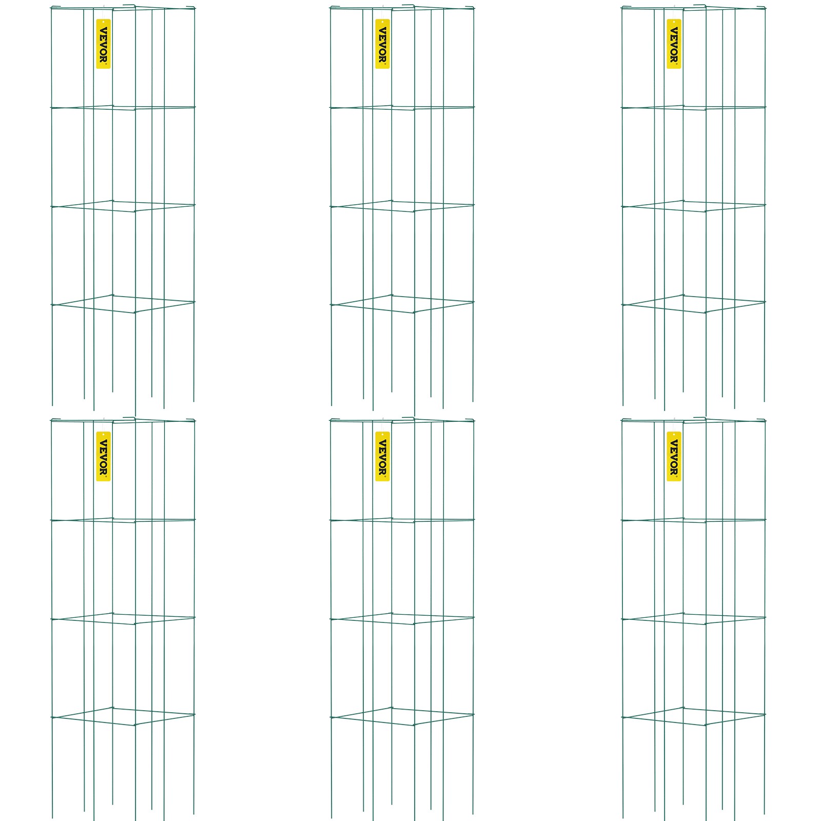Cages à tomates VEVOR en acier renforcé vert 100 cm, supports de tuteurage durables pour jardin