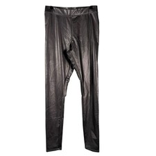 NWT Express Womens Metallic Stretch Mid Rise Faux Leather Skinny Leg Pants S
