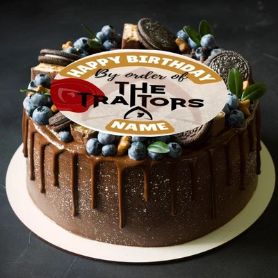 The Traitors Faithful Large Round Cake Topper Edible Icing Wafer Circles printed